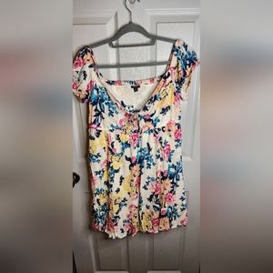 Torrid floral tie front skater dress